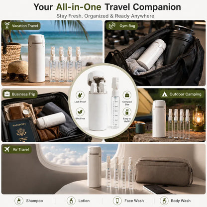 4 in 1 Travel Dispenser Bottle Set Refillable