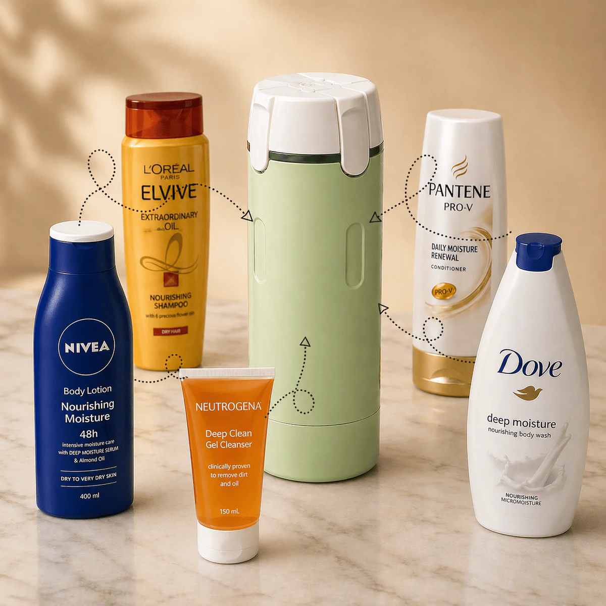 4 in 1 Travel Dispenser Bottle Set Refillable